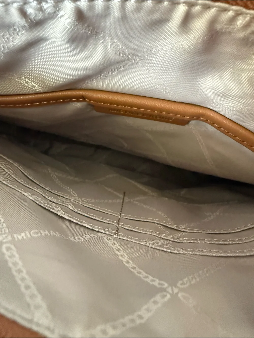 Michael Kors Beige Interior Crossbody with Tan Trim
